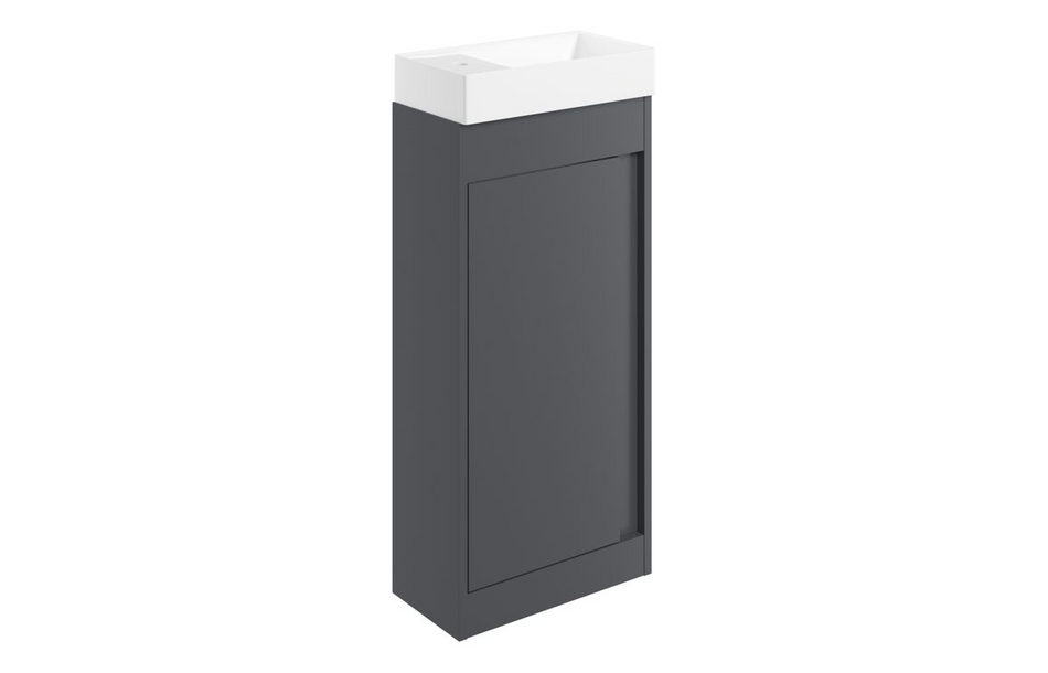 Opulent Tintagel 410mm Floor Standing Unit and Basin - Matt Graphite Grey (OBC116041)