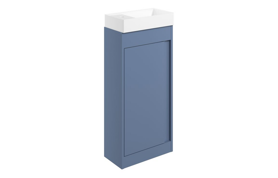 Opulent Tintagel 410mm Floor Standing Unit and Basin - Matt Misty Blue (OBC116044)
