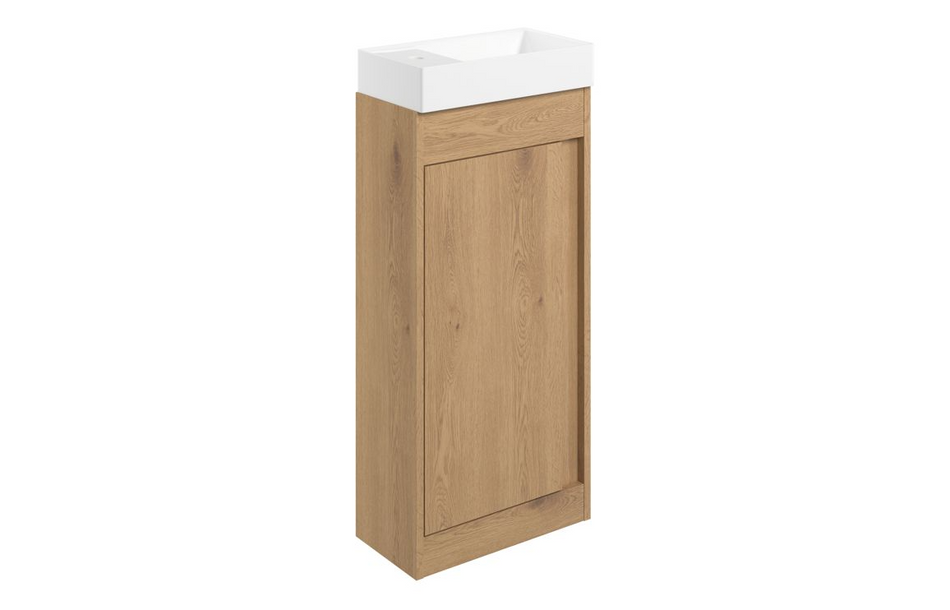 Opulent Tintagel 410mm Floor Standing Unit and Basin - Seville Oak (OBC116046)
