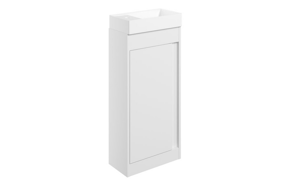 Opulent Tintagel 410mm Floor Standing Unit and Basin - White Gloss (OBC116043)
