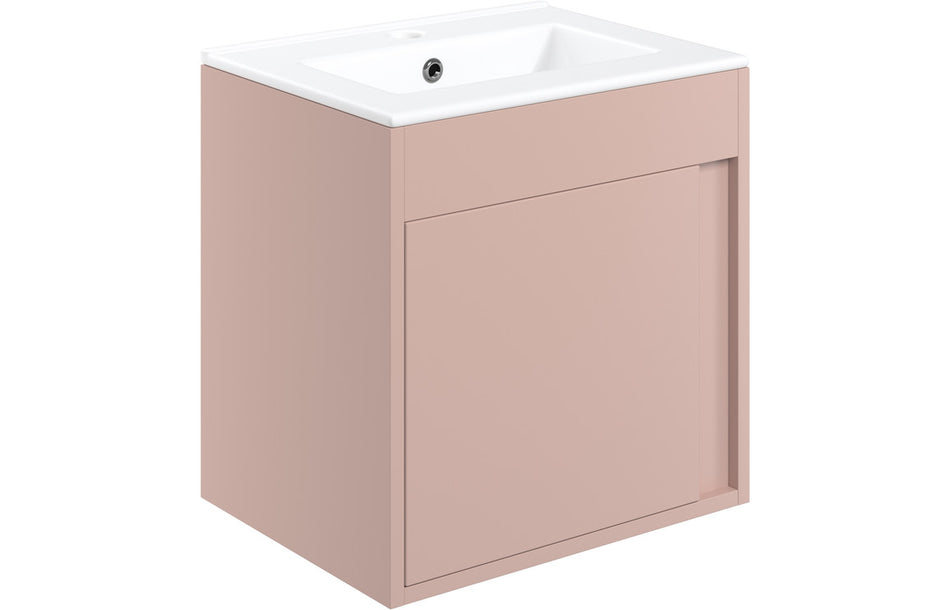 Opulent Tintagel 510mm Wall Hung Unit and Basin - Matt Antique Rose (OBC105308)