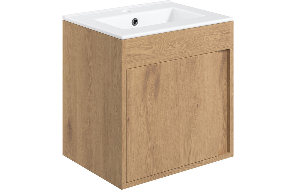 Opulent Tintagel 510mm Wall Hung Unit and Basin - Seville Oak (OBC105314)