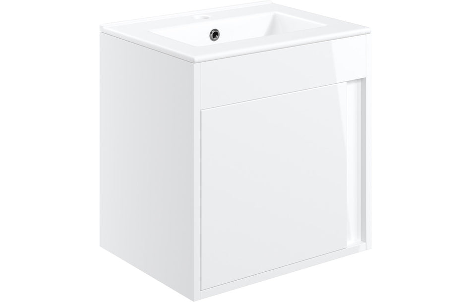 Opulent Tintagel 510mm Wall Hung Unit and Basin - White Gloss (OBC105320)