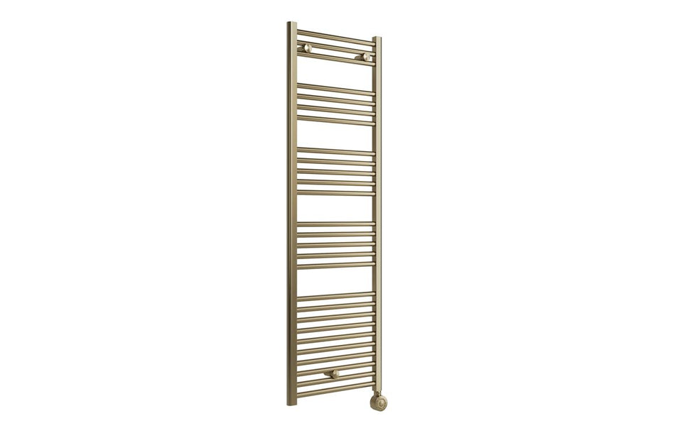 Opulent Tivor Electric Straight Ladder Radiator (500x1600x50mm) - Brushed Brass (OBC117244)