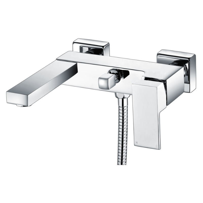 Opulent Toketee Wall Mounted Bath Shower Mixer and Shower Kit - Chrome (OBC105737)