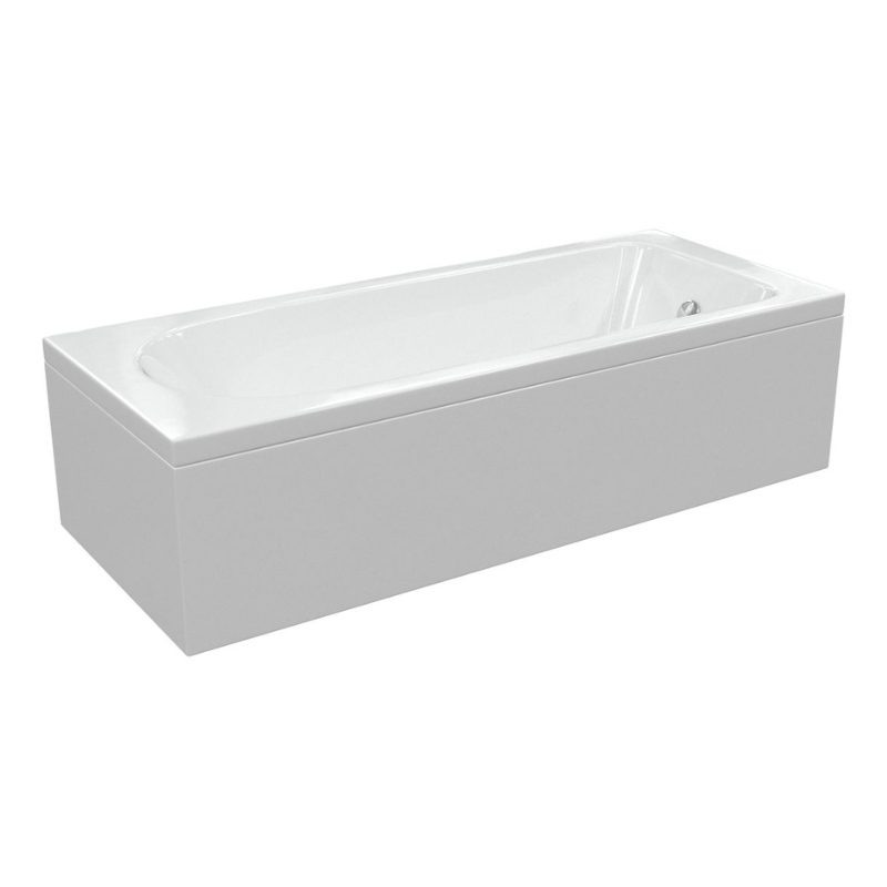 Opulent Trainor D Shape Single End Supercast 1700x700x550mm Two Tap Hole Bath with Legs (OBC105640)