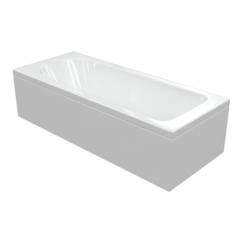 Opulent Trainor D Shape Single End Supercast 1700x700x550mm Two Tap Hole Bath with Legs (OBC105640)