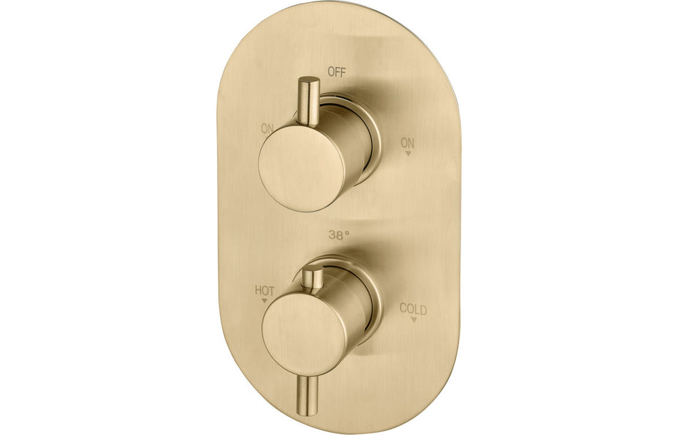 Opulent Two Outlet Shower Valve - Brushed Brass (OBC106552)