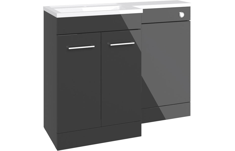 Opulent Vanessa 1000mm Furniture and Back to Wall WC Pack - Anthracite Gloss - Right Hand (OBC111619)