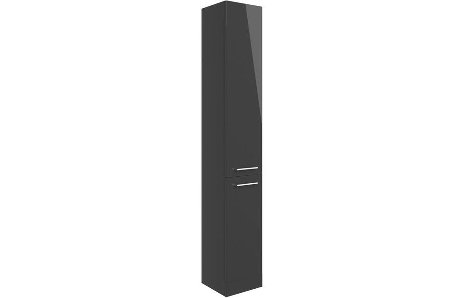 Opulent Vanessa 350mm Floor Standing 2 Door Tall Unit - Anthracite Gloss (OBC103605)