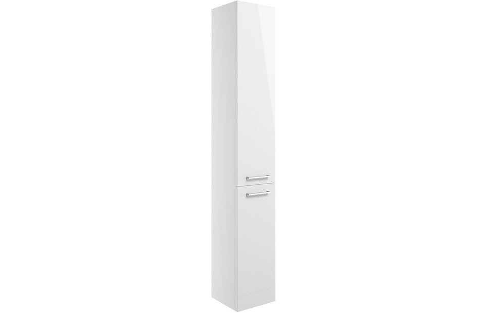 Opulent Vanessa 350mm Floor Standing 2 Door Tall Unit - White Gloss (OBC103603)
