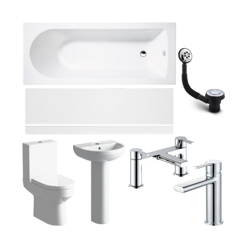 Opulent Victoria Full Suite and Bath with Chrome Finishes (OBC108109)