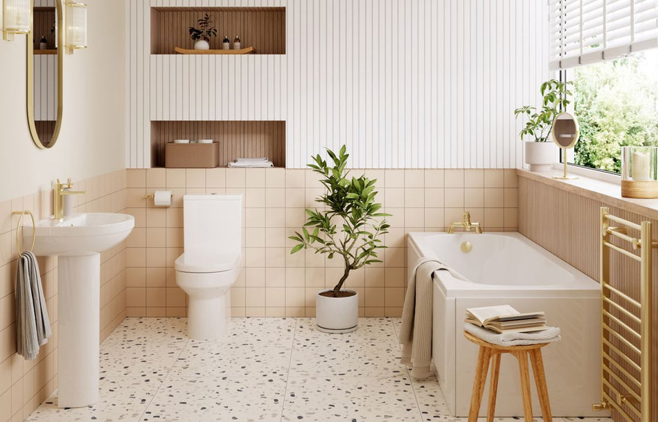 Opulent Victoria Rimless Close Coupled Open Back WC & Soft Close Seat (OBC117072)
