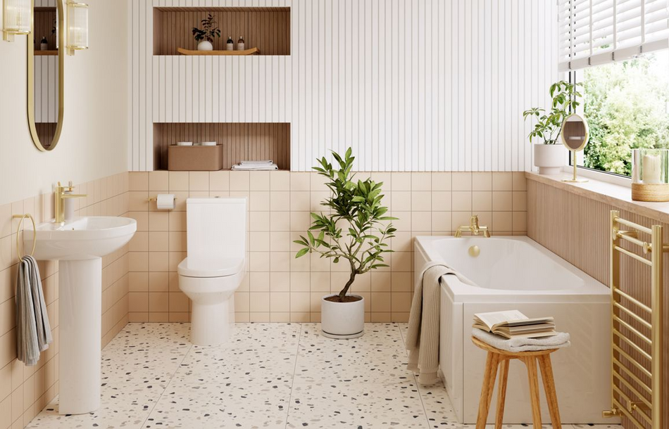 Opulent Victoria Rimless Close Coupled Open Back WC and Soft Close Seat (OBC1914)