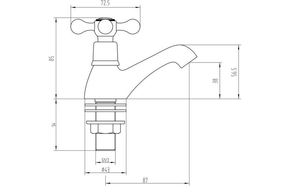 Opulent Virginia Basin Pillar Taps - Chrome (OBC105751)