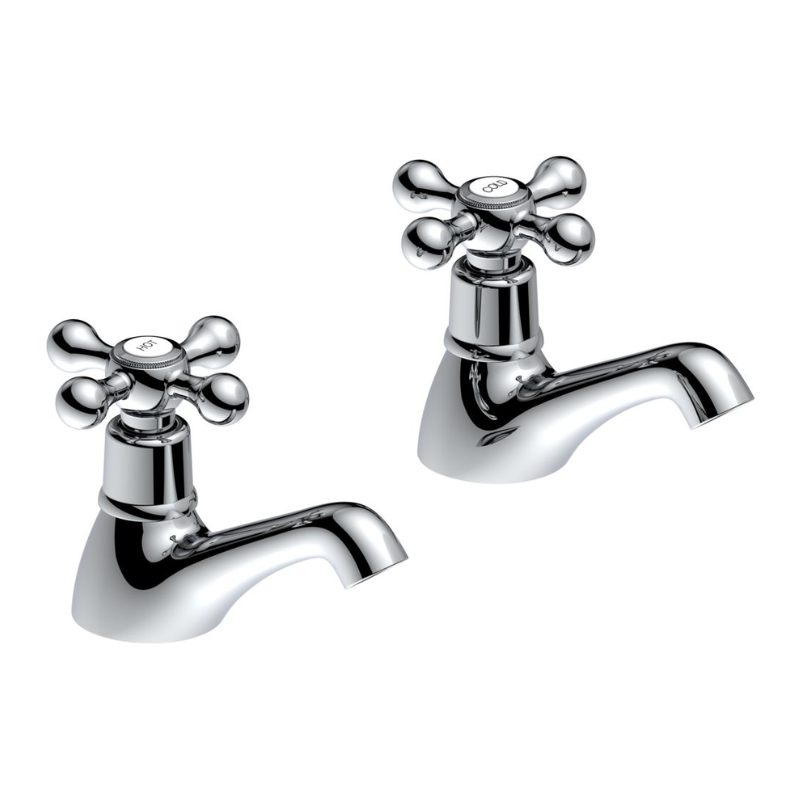 Opulent Virginia Bath Pillar Taps - Chrome (OBC105753)