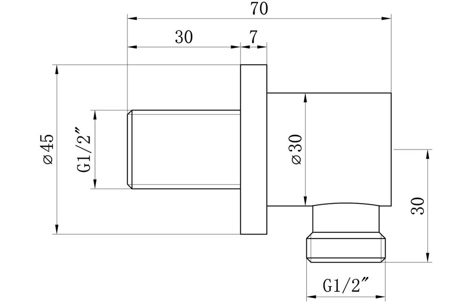 Opulent Wall Outlet Elbow - Brushed Brass (OBC106556)