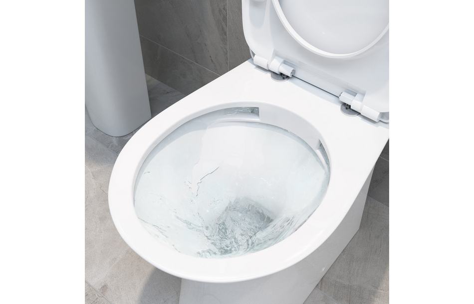 Opulent Wallace Rimless Close Coupled Open Back WC and Soft Close Seat (OBC100522)