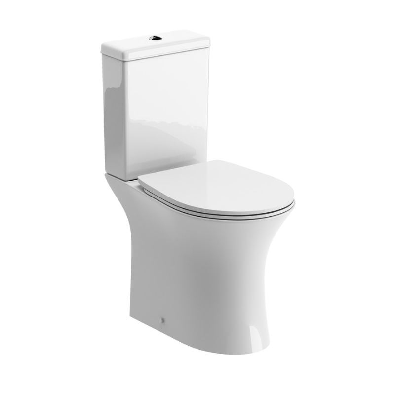 Opulent Wallace Rimless Close Coupled Open Back WC and Soft Close Seat (OBC100522)