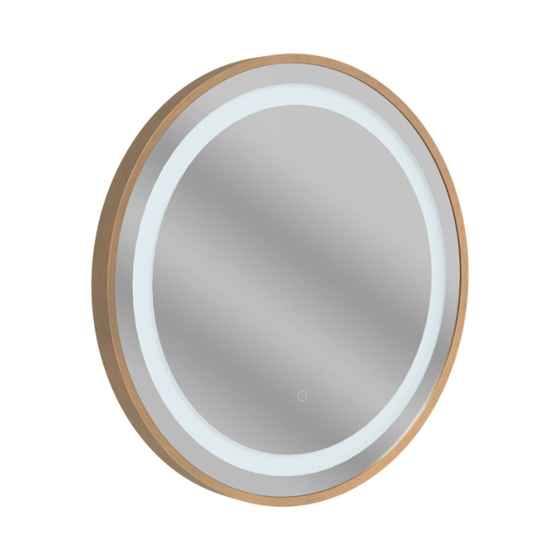 Opulent Warbler 600mm Round Front-Lit LED Mirror - Brushed Bronze (OBC109001)