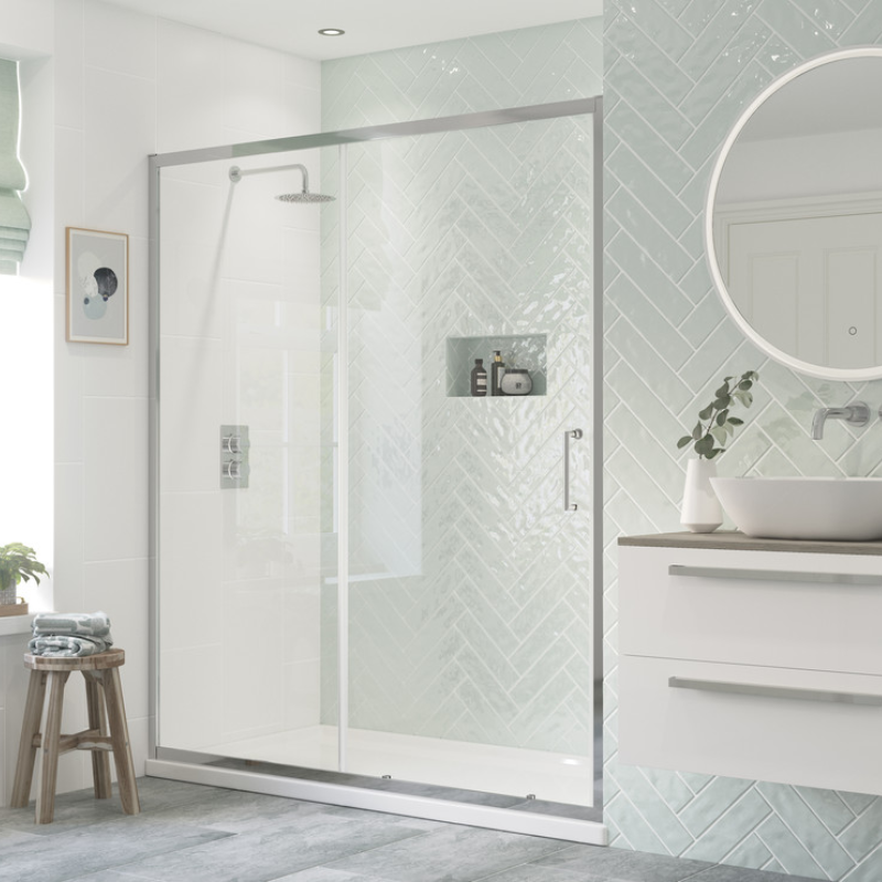 Opulent Washington 1200mm Sliding Door - Chrome (OBC101452)