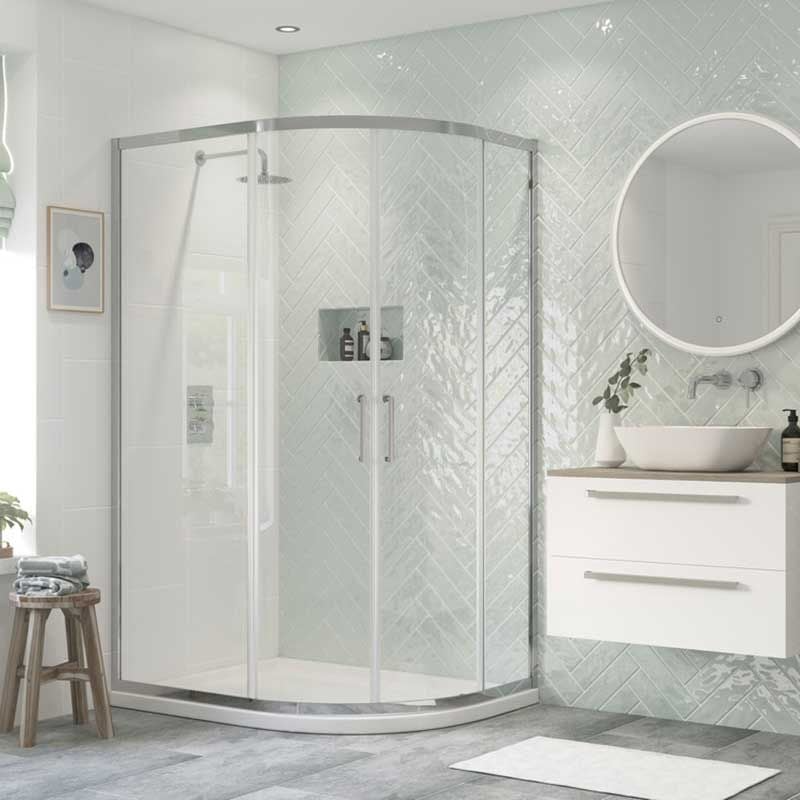 Opulent Washington 1200x900mm 2 Door Offset Quadrant - Chrome (OBC101467)