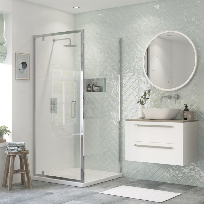 Opulent Washington 900mm Side Panel - Chrome (OBC101444)