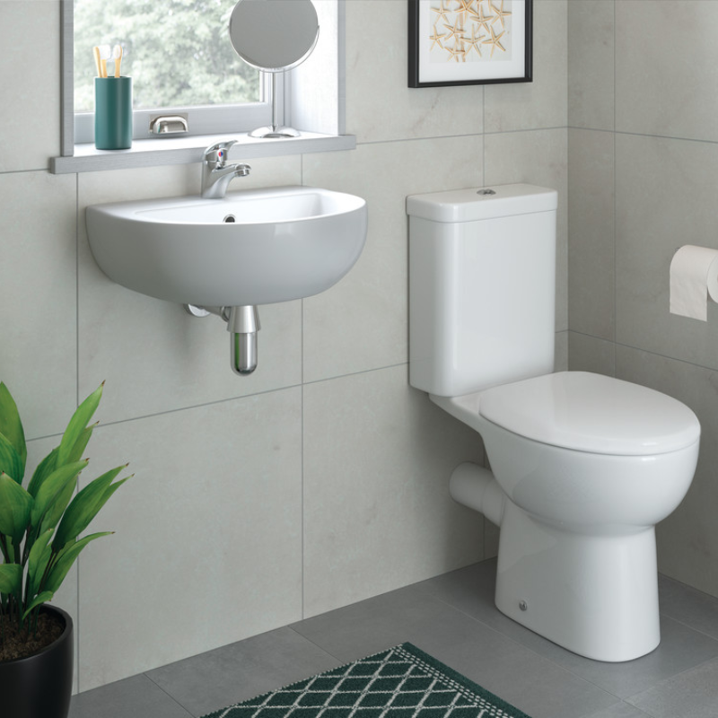 Opulent Wembley 450x380mm One Tap Hole Cloakroom Basin and Chrome Bottle Trap (OBC1828)