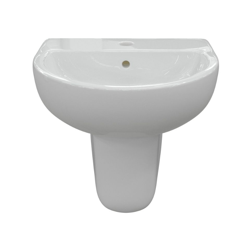 Opulent Wembley 450x400mm One Tap Hole Basin and Semi Pedestal (OBC1827)