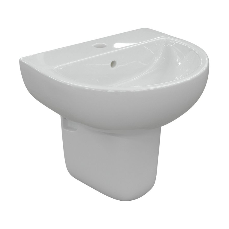 Opulent Wembley 450x400mm One Tap Hole Basin and Semi Pedestal (OBC1827)
