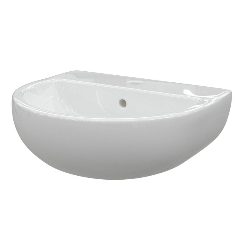 Opulent Wembley 450x400mm One Tap Hole Cloakroom Basin and Black Bottle Trap (OBC106865)