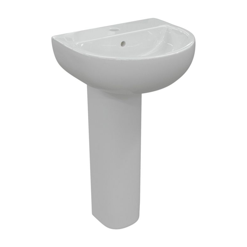 Opulent Wembley 550x400mm One Tap Hole Basin and Full Pedestal (OBC1830)