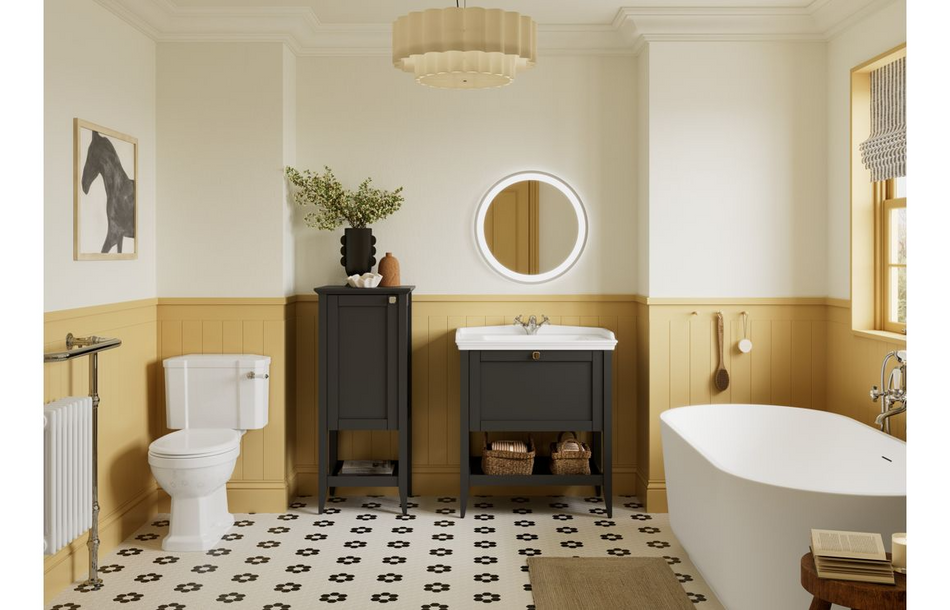 Opulent Whitby 470mm Floor Standing 1 Door Midi Boy Unit - Matt Anthracite (OBC116038)