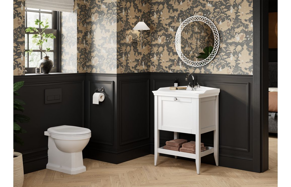 Opulent Whitby 650mm Floor Standing 1 Drawer Basin Unit with Basin - Matt White (OBC116034)