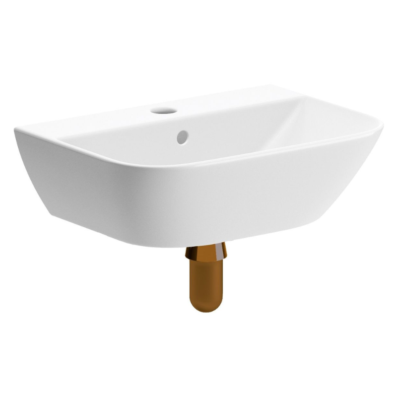 Opulent Wren 450x320mm One Tap Hole Cloakroom Basin and Brushed Bronze Bottle Trap (OBC108875)