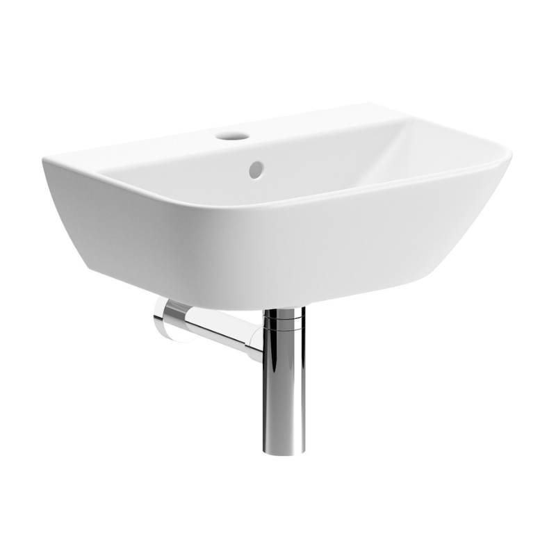 Opulent Wren 450x320mm One Tap Hole Cloakroom Basin and Chrome Bottle Trap (OBC1780)