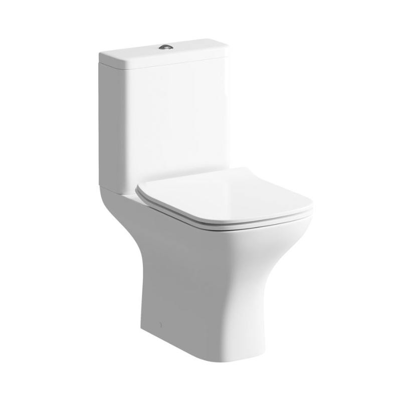 Opulent Wren Rimless Comfort Height Close Coupled Open Back WC and Slim Soft Close Seat (OBC108884)