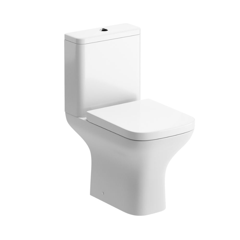 Opulent Wren Rimless Comfort Height Close Coupled Open Back WC and Wrapover Soft Close Seat (OBC108885)