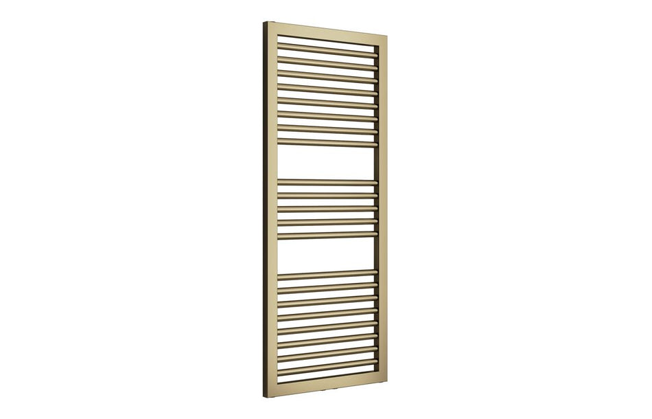Opulent Zyra Straight Square Ladder Radiator (500x1228x30mm) - Brushed Brass (OBC117229)