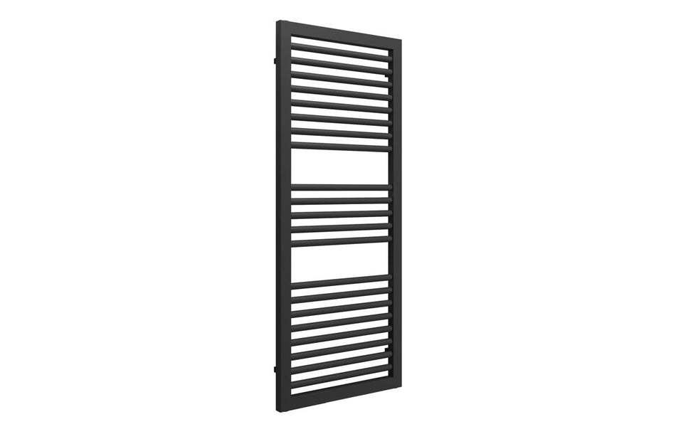 Opulent Zyra Straight Square Ladder Radiator (500x1228x30mm) - Matt Black (OBC117228)